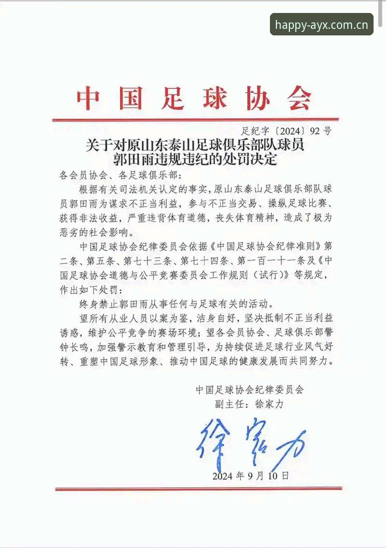 中国足球禁足风暴：终身禁赛vs5年禁赛——在爱游戏平台看足协第三批处罚名单全解析